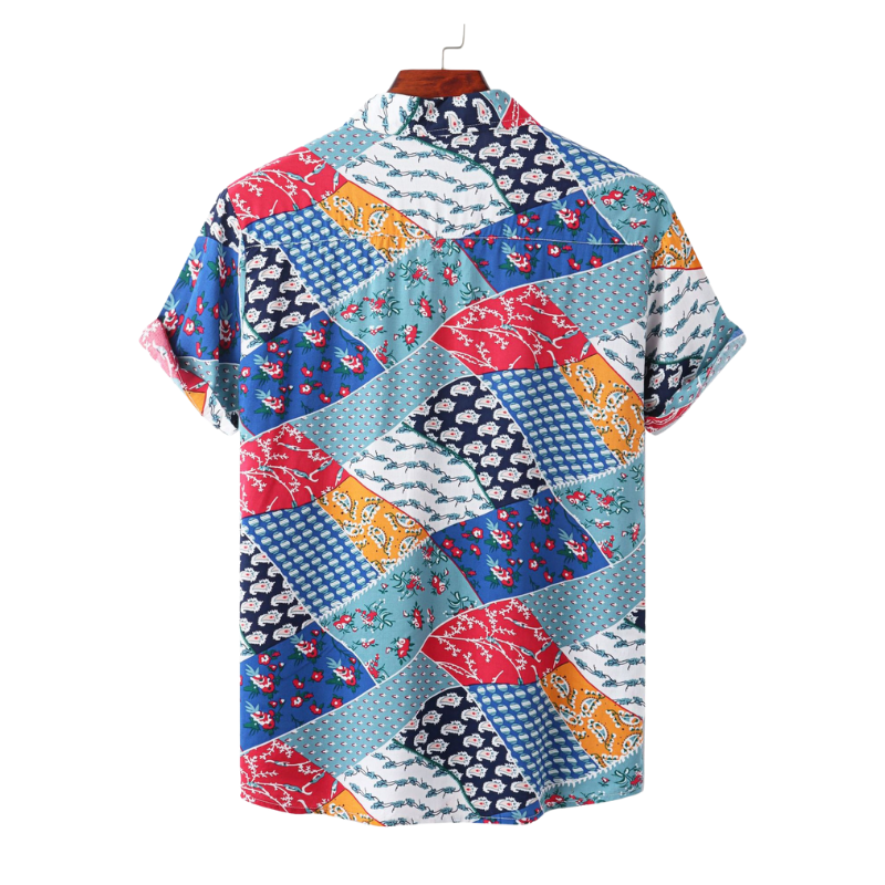 Abstract Element Pattern Colorful Print Casual Shirt