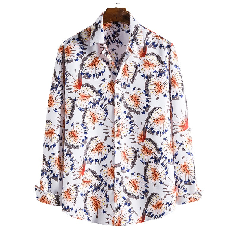 Leaf Printed Long Sleeve Shirt