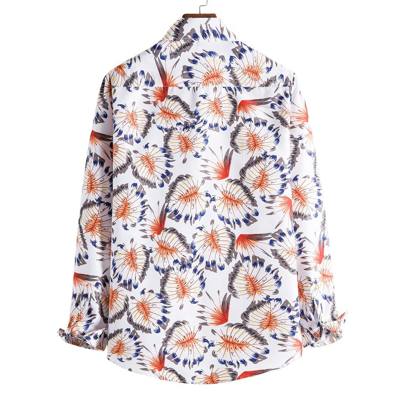 Leaf Printed Long Sleeve Shirt