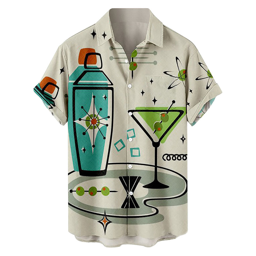 3D Wine Glasses Digital Printed Shirt