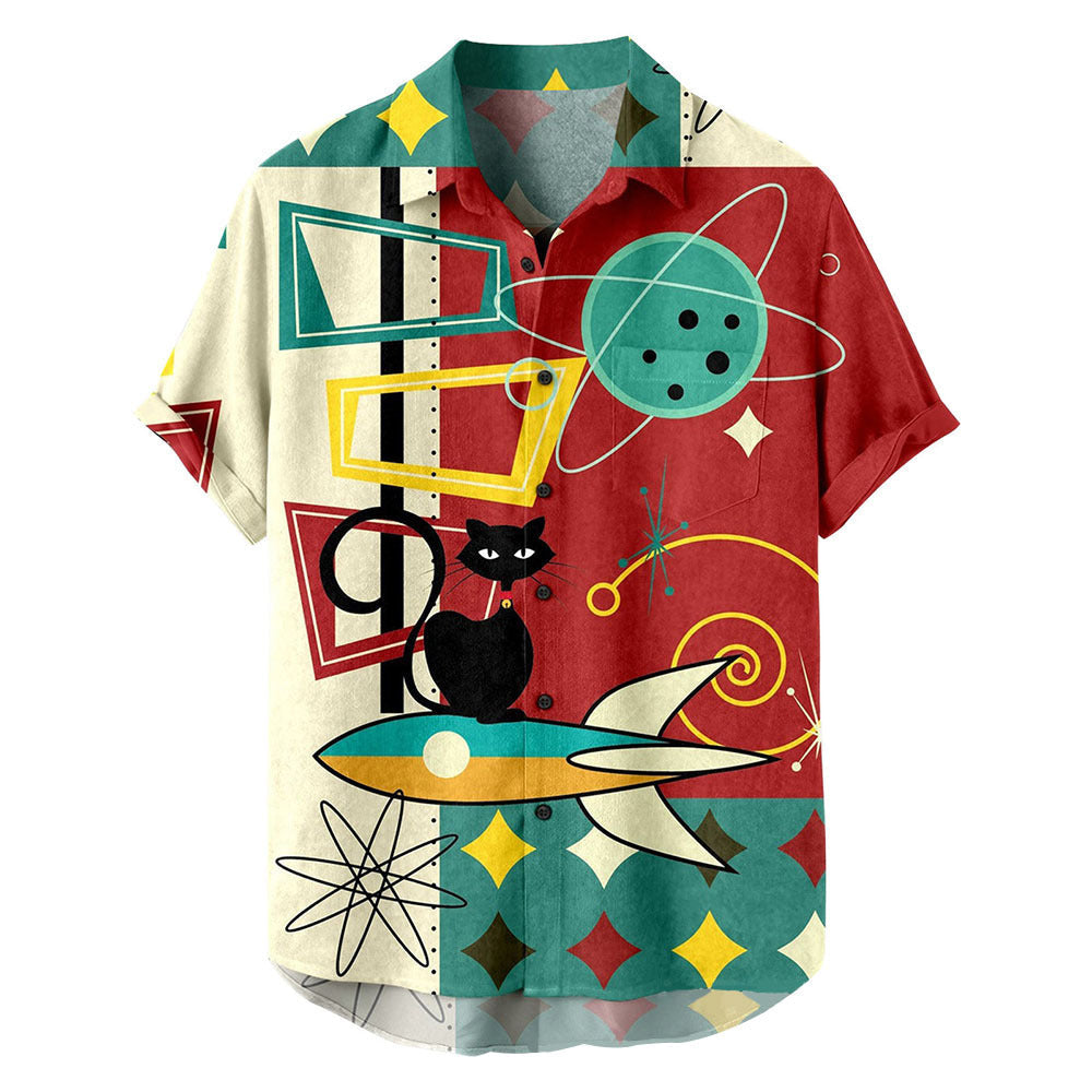 3D Animal Digital Print Short-Sleeve Shirts