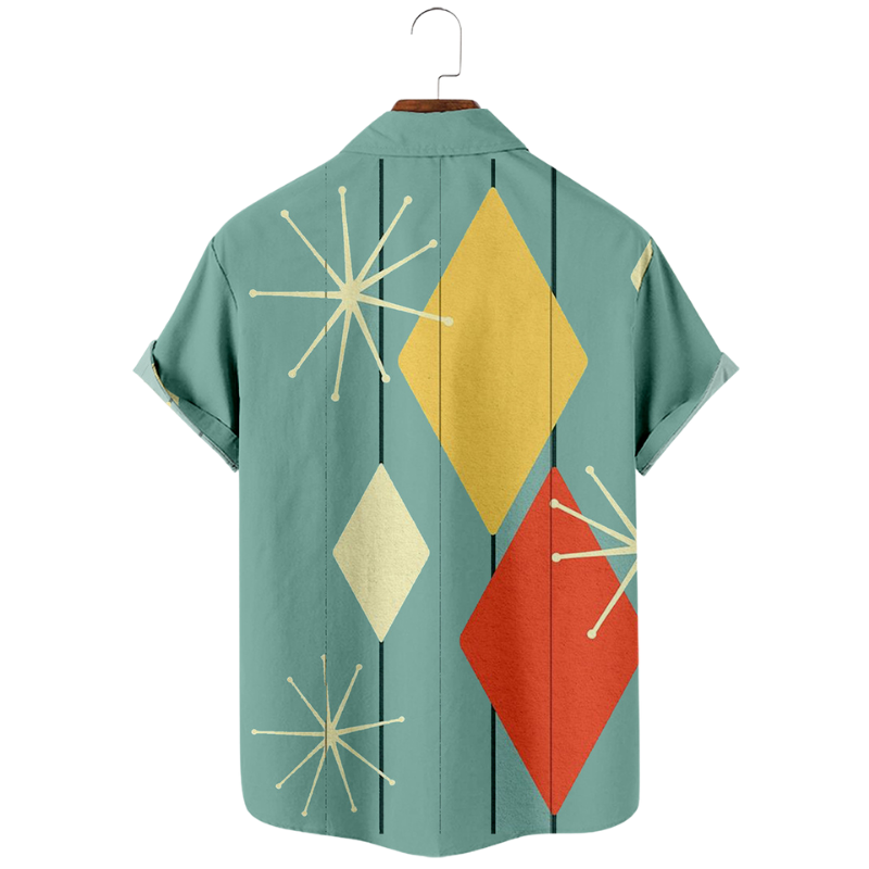 Artsy Teal Color Half Sleeve Shirt