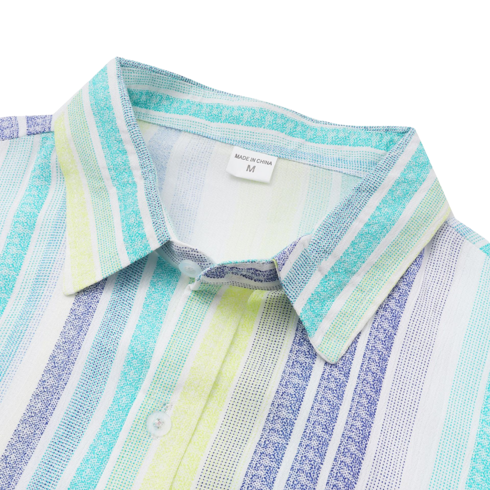 Hawaiian Striped Short Sleeve Shirt