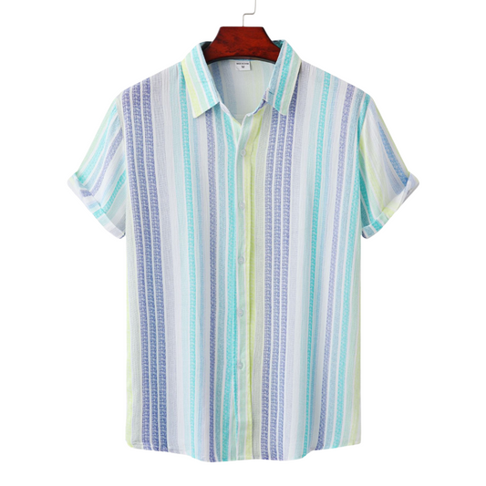 Hawaiian Striped Short Sleeve Shirt