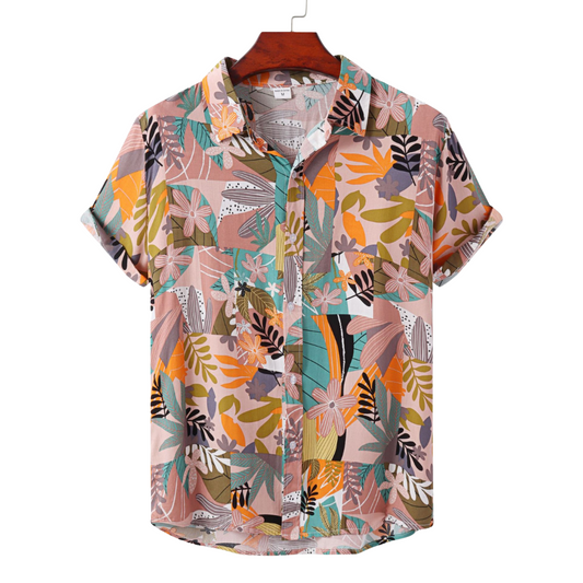 S186 Holiday Floral Print Shirt