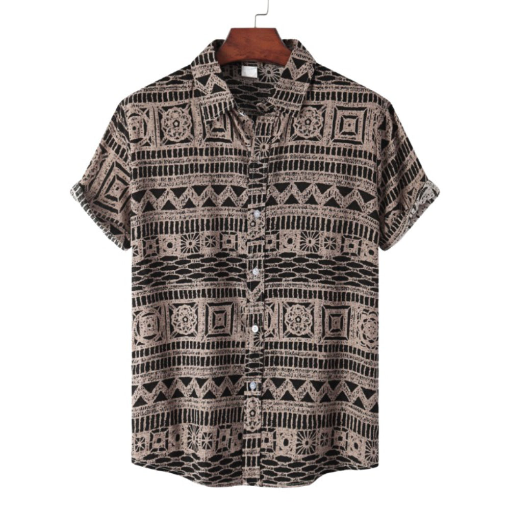 Aztec Printed Short Sleeve Shirt