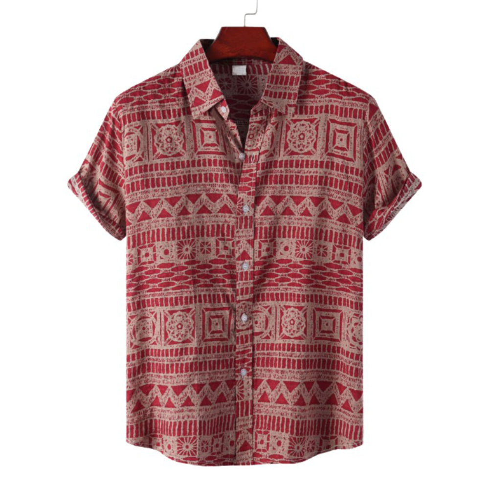 Aztec Printed Short Sleeve Shirt