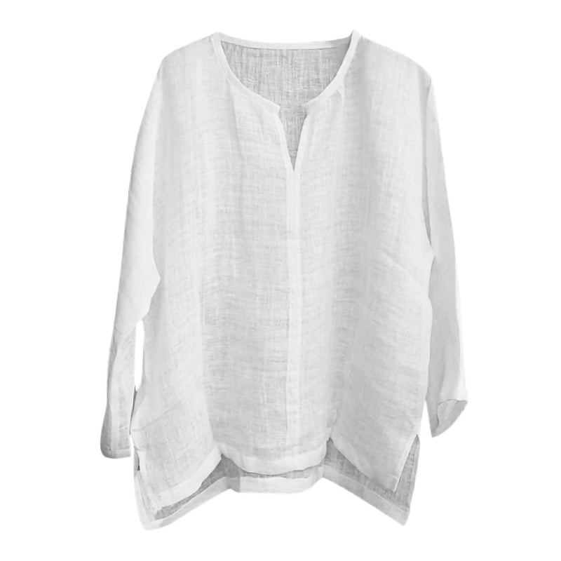 Long Sleeve Linen Breathable Solid Shirt