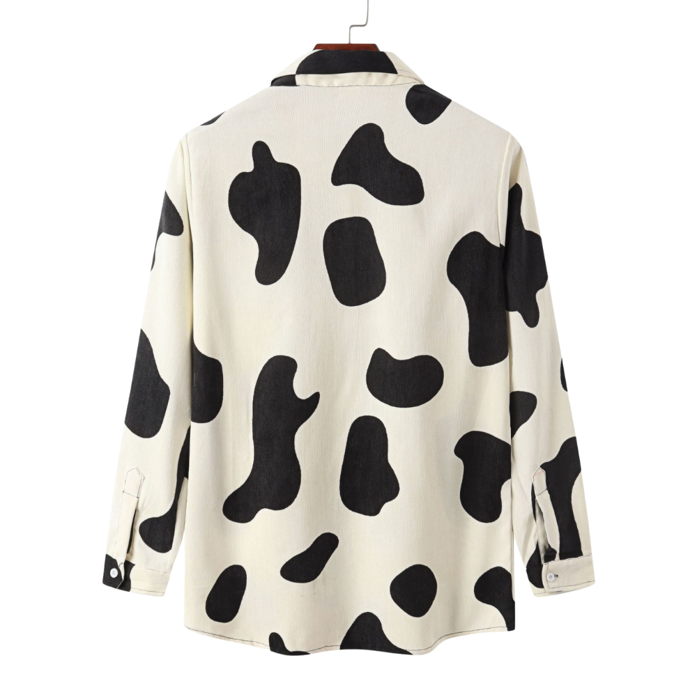 Cow Print Long Sleeve Corduroy