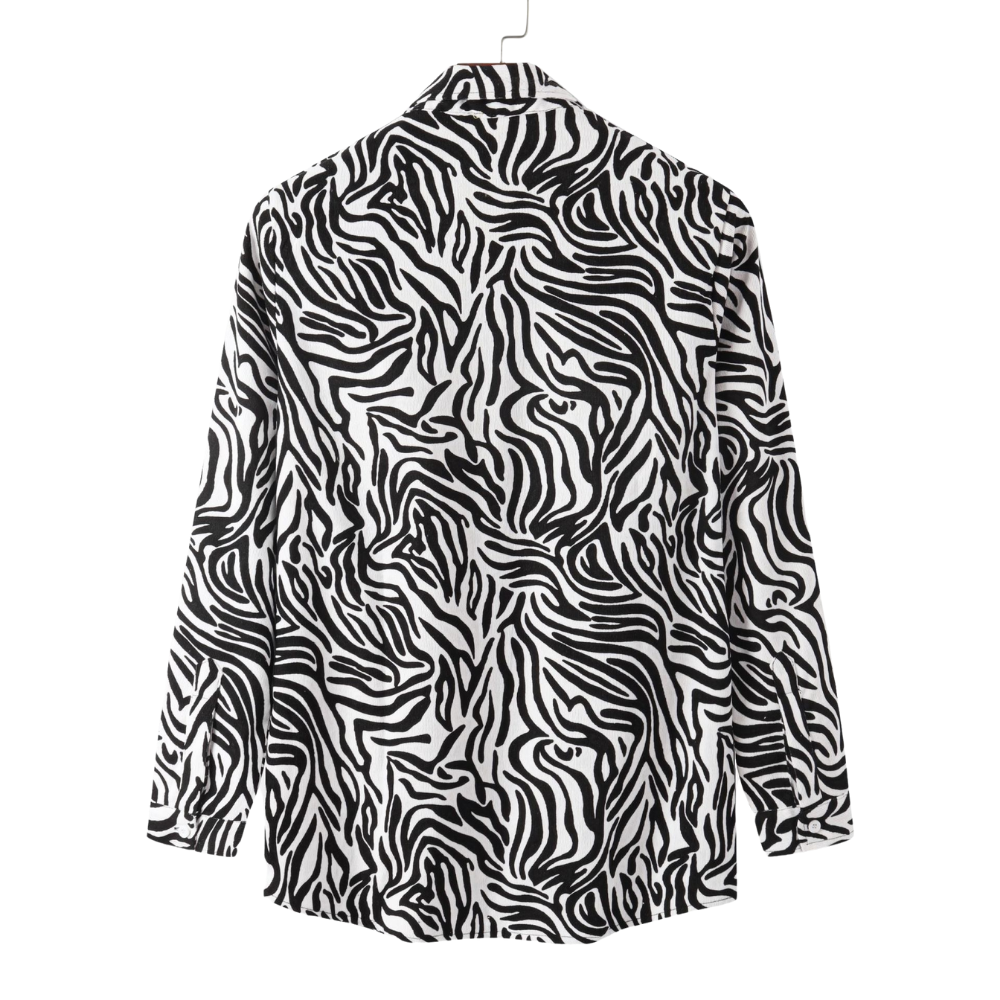 Zebra Black White Full Sleeve Shirt S159