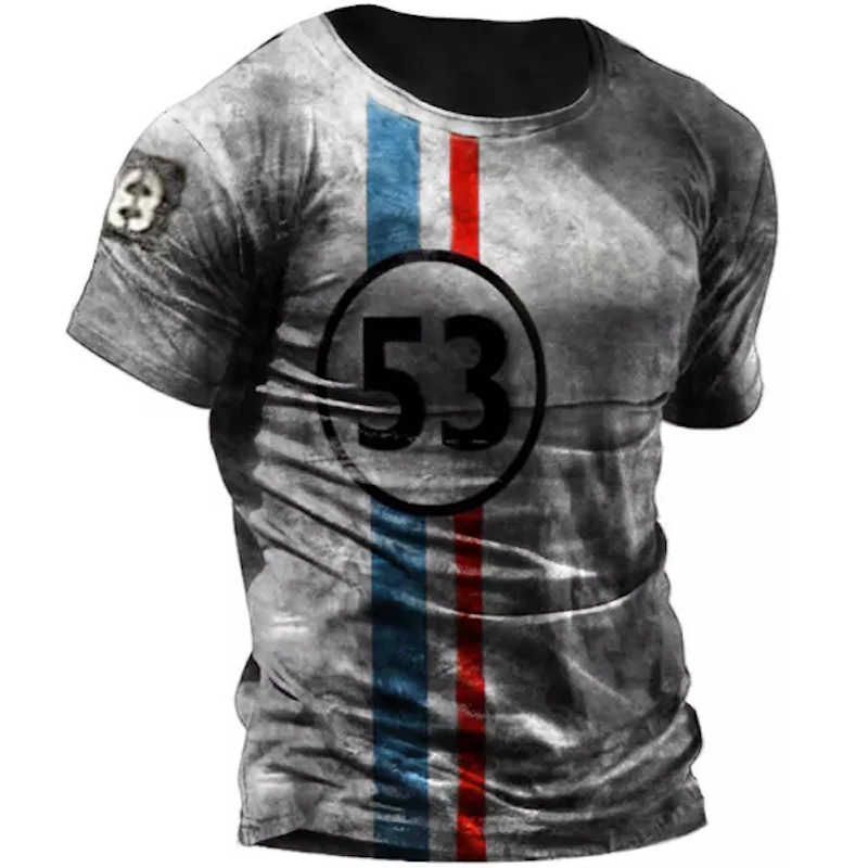 Mens Vintage Racing Stripes Retro T-Shirt