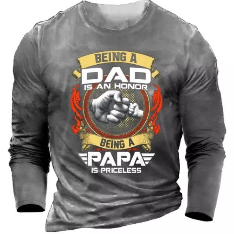 Men's Printed Father Son Long Sleeves T-Shirt