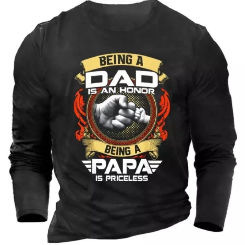 Men's Printed Father Son Long Sleeves T-Shirt