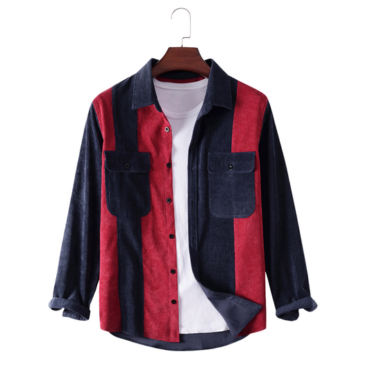 Black & Red Patch Full Sleeve Shirt